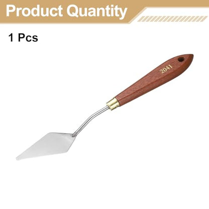 HARFINGTON Palette Knife Painting Tool 2.76" x 1.3" Stainless Steel Teardrop Blade 8.66" Length Spatula Painting Pallet Knives with Hole Beech Wood Handle for Oil Acrylic Canvas, Red/Silver - size: 8.66" x 1.3" x 2.76"