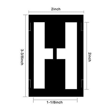 2 inch Letter Stencils Kit, Plastic Letters and Numbers Interlocking Stencil Set 138 Piece - size: 2inch