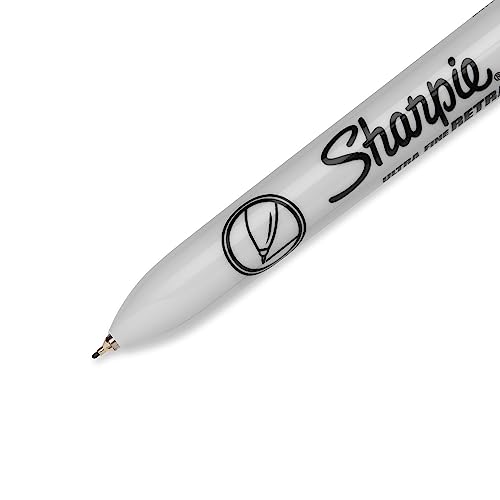 Sharpie Retractable Permanent Markers, Ultra Fine Point, Black, 3 Count - size: 1 Count (Pack of 18)