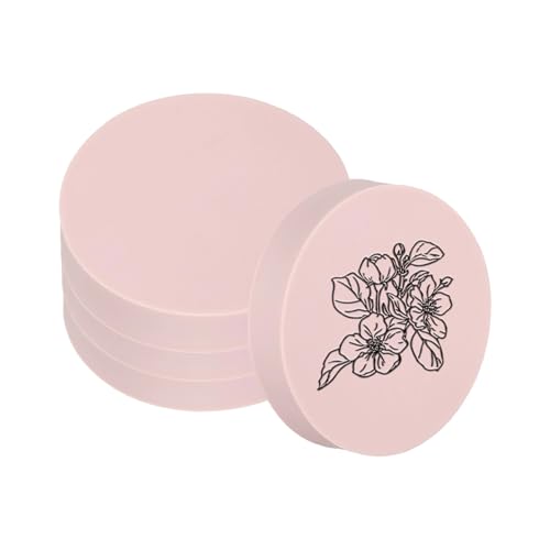 PATIKIL 4Pcs 2" Rubber Carving Blocks, Soft Linoleum Art Carving Block Round Crafts Stamp Making for Printmaking Stamps Carving Supplies, Pink - color: Pink