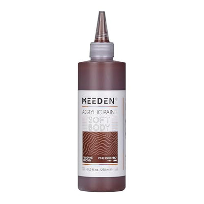 MEEDEN Vandyke Brown Acrylic Paint: Matte Finish 250ml/8.45oz Soft Body | Bulk Acrylic Colors in Ergonomic Bottle - Fluid Flow Art Paints for Artists Canvas Painting - color: Vandyke Brown