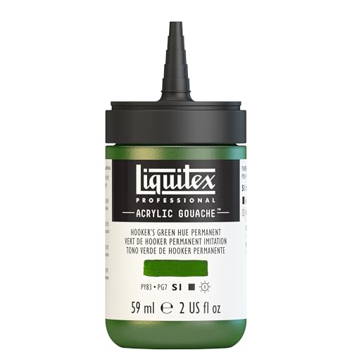 Liquitex Acrylic Gouache, 2-oz (59ml) Bottle, Hooker's Green Hue Permanent - color: Hooker's Green Hue Permanent