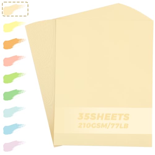 35 Sheets Creamy White Cardstock - 8.5'' x 11'' 77lb/210gsm - color: Creamy White