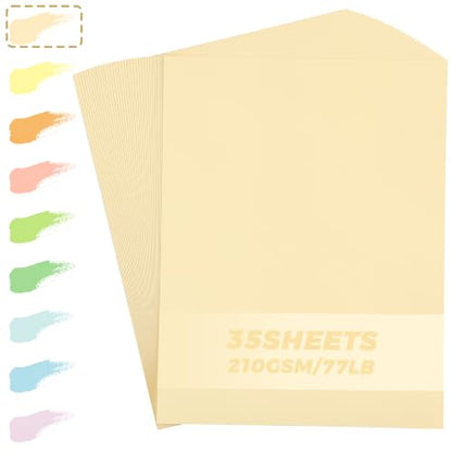 35 Sheets Creamy White Cardstock - 8.5'' x 11'' 77lb/210gsm - color: Creamy White