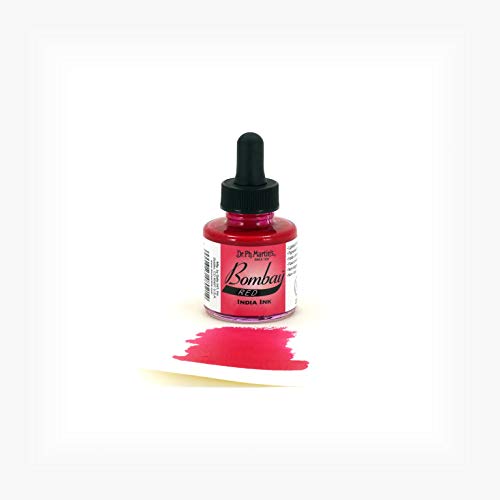 Dr. Ph. Martin's Bombay India Ink (2BY) Ink Bottle, 1.0 oz, Red, 1 Bottle