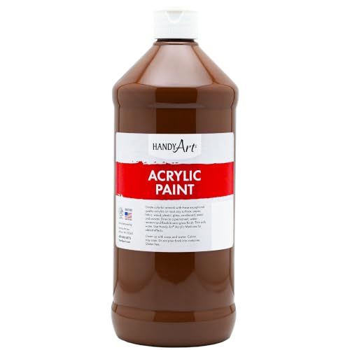 Handy Art Student Acrylic Paint, Burnt Umber, 32 oz Bottle, Semi-Gloss - color: Burnt Umber, size: 32 Fl Oz