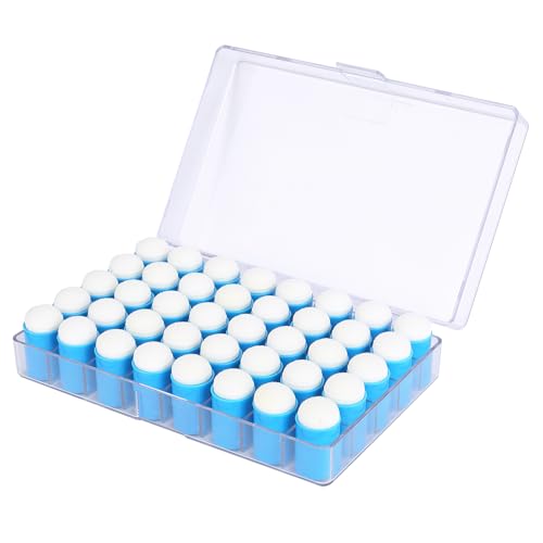 40 Pieces Sponges Daubers with Storage Case - Finger Sponge Daubers with Soft Sponge Head - Perfect for Painting, Drawing, Stenciling, Card Making and More - color: Blue