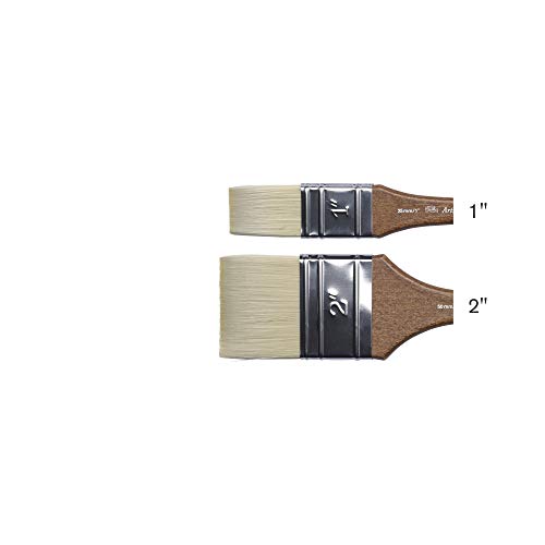Winsor & Newton Artists' Oil Synthetic Brush, Glaze 1" | Synthetic Flagged Bristles, Excellent Color Carrying Capacity, Handmade in England, For Oil Paint - style: Glaze 1"