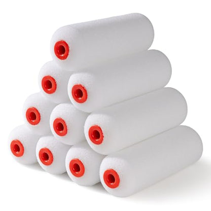 Mister Rui 4" Foam Roller Covers 10-Pack for Cabinets, Furniture & DIY | Premium 30kg/m³ Medium Density Foam – Washable & Reusable. Smooth, Streak-Free Finish for Your Painting Projects - size: 30 kg/m³, 10 Pack