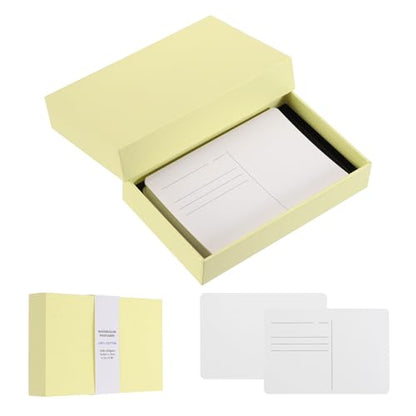 MECCANIXITY 40Sheets Watercolor Postcards, 100% Cotton 4"x6" Watercolor Paper Blank Postcard W Yellow Cap White Waistband Hot Pressed for Mailing Painting Invitation Cards(140lb/300gsm) Yellow - color: Yellow