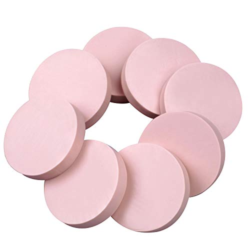 8 Pcs 2"x2" Pink Rubber Carving Blocks for Stamp Soft Rubber Crafts, Soft and Easy to Carve (Round) - size: Round