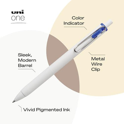 uniball™ one Retractable Gel Pens, Medium Point (0.7mm), Blue Ink, 12 Pack - color: Blue, size: 1 Count (Pack of 12), style: Medium