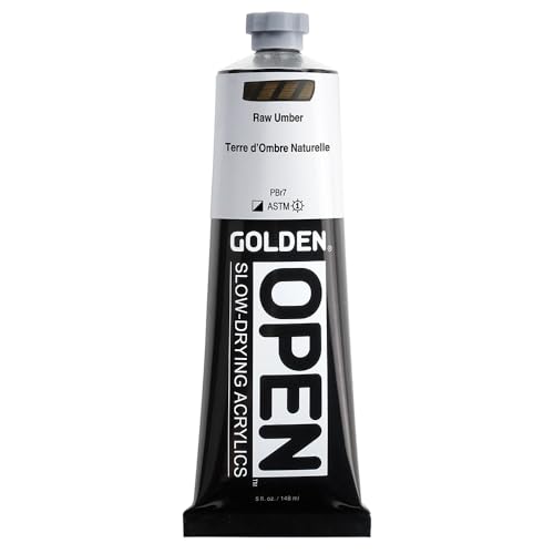 GOLDEN OPEN Slow-Drying Acrylics, Raw Umber, 5 fl. oz. Tube - color: Raw Umber, size: 5 Fl Oz (Pack of 1)