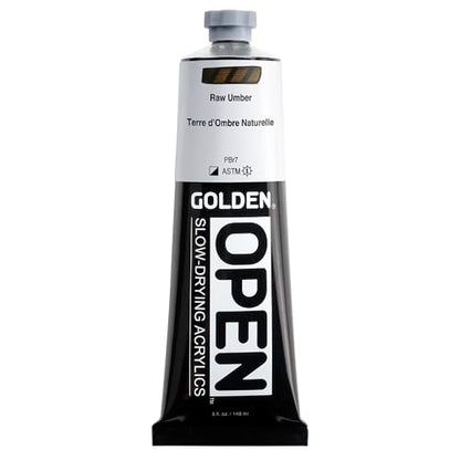GOLDEN OPEN Slow-Drying Acrylics, Raw Umber, 5 fl. oz. Tube - color: Raw Umber, size: 5 Fl Oz (Pack of 1)