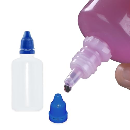 12 Pcs Dropper Bottles, 50ml/1.7 oz Empty Squeezable Small Mouth Dropper Bottle, Liquid Dropper Bottle with Blue Cap - color: Blue Cap