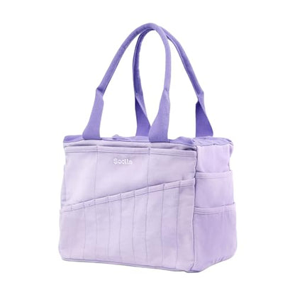 Soolla Studio Bag: Art Supply Storage Organizer & Pottery Tool Bag, Washable Tote, Yarn Bag, Crochet, 30 Pockets, 15+ Colors - color: Lilac Love