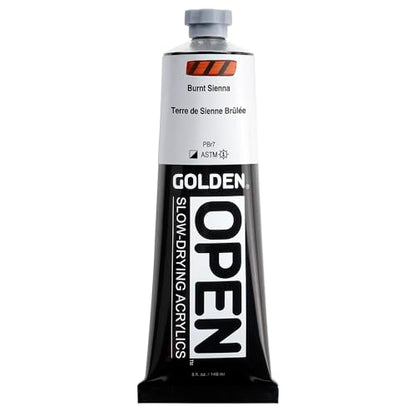 GOLDEN OPEN Slow-Drying Acrylics, Burnt Sienna, 5 fl. oz. Tube - color: Burnt Sienna, size: 5 Fl Oz (Pack of 1)