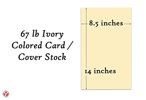Ivory Pastel Color Card Stock | 67Lb Cover Cardstock | 8.5" x 14" Inches | 50 Sheets Per Pack - color: Ivory