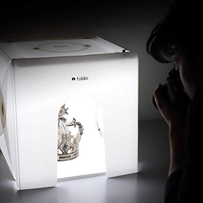 Foldio2 Plus + Front Cover (15inch Lightbox for Product Photography with Reflection Cover / 15" x 15" / Portable Studio, Dimmable LED Chips, CRI 97+, Background Sheet Included) - size: Foldio2 Plus + Front Cover