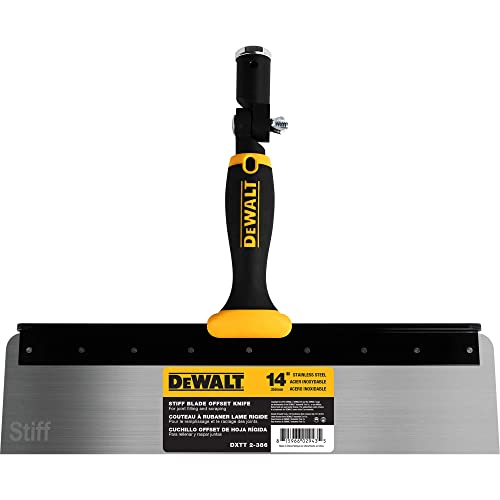DEWALT 14" Offset Knife, 0.6mm Stainless Steel STIFF Blade | Soft-Grip Handle | DXTT-2-386 - size: 14"