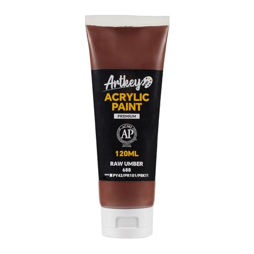 Artkey Acrylic Paint - Raw Umber (120 ml/4.06 oz) Tubes, Rich & Vibrant Pigments, Professional Artists Acrylic Paints - Art Supplies for Canvas Wood Rock Clay Fabric Ceramics Art Crafts Painting - color: Raw Umber, size: 4.06 Fl Oz (Pack of 1)