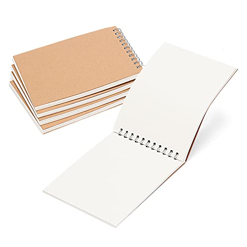 HEIHAK 20 Pack A6 Sketch Notebooks, 120 Pages 60 Sheets Top Spiral Bound Pocket Sketchbooks, Small Spiral Notepads Sketch Pads Bulk for Kids Drawing, Sketching, Painting, Writing, Crafting, 4" x 6" - size: A6 120 Pages 20 PCS