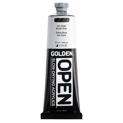 GOLDEN OPEN Slow-Drying Acrylics, Van Dyke Brown Hue, 5 fl. oz. Tube - color: Van Dyke Brown Hue, size: 5 Fl Oz (Pack of 1)