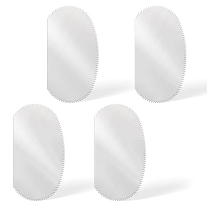 4pcs Pottery Tools Serrated Scraper, Stainless Steel Clay Ribs Oval Modeling Cutter Scraper Clay Sculpting Tools for Ceramics Texturing Artists Modeling Potter - style: Serrated