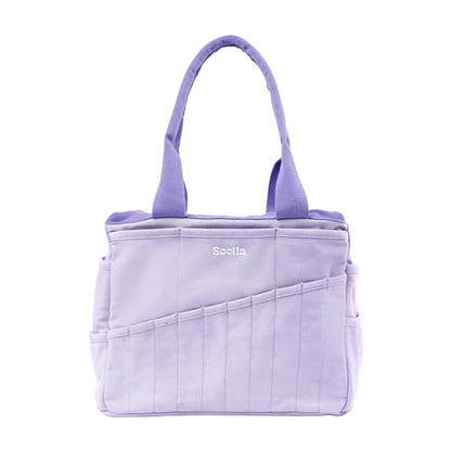 Soolla Studio Bag: Art Supply Storage Organizer & Pottery Tool Bag, Washable Tote, Yarn Bag, Crochet, 30 Pockets, 15+ Colors - color: Lilac Love