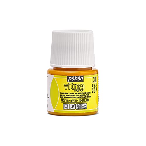 Pebeo Vitrea 160, Frosted Glass Paint, 45 ml Bottle - Lemon - color: Lemon