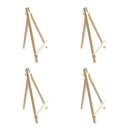 4PCS 6" Mini Wood Display Easel Natural Wooden Tabletop Stand for Small Canvas Art Photos Business Cards Wedding Decoration Painting Studio - style: 6 Inch