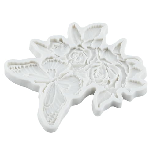 Butterfly Flower Polymer Clay Molds Butterfly Rose Silicone Mold - color: Style S