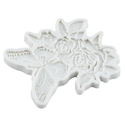 Butterfly Flower Polymer Clay Molds Butterfly Rose Silicone Mold - color: Style S