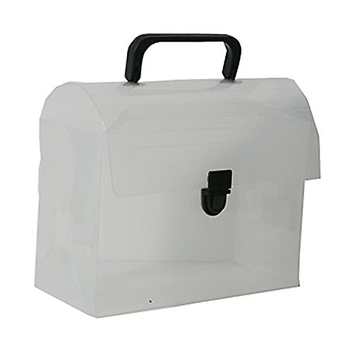 JAM Paper Plastic Portfolio Art Case with Handles - 6 x 9 x 4 - Clear Grid - Sold Individually - color: Clear Grid