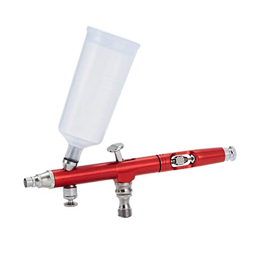 Dual-Action Airbrush Spray Gun Gravity Feed Airbrush Kit with 7cc 20cc 40cc 0.3mm for Makeup Nail Art Tattoo Cake Toy Model | 7/20/40cc cups included, Fine-to-broad coverage, Gravity feed, Ergonomic design,Multi-purpose for hobbies & crafts