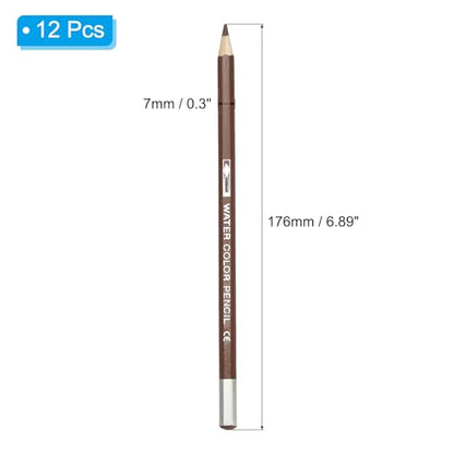 PATIKIL Watercolor Pencil, 12Pcs Water Soluble Pencils for Blending, Coloring, Sketch Drawing, Painting, Coffee - color: Coffee