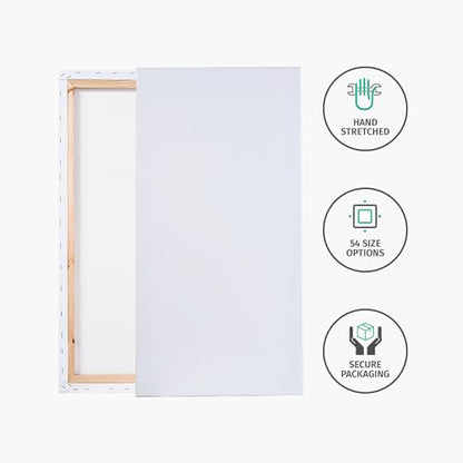 PIXY CANVAS Value Pack of 1 Stretched Canvas 8x16 inch, 1-1/2 (1.5) inch deep for Your Paintings/Artwrok/Wall Art/Wall Decor (Pack of 1 Canvas, 8 x 16 inch, Portrait) - size: 8 x 16 inch, style: Pack of 1