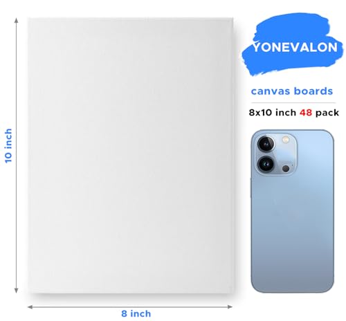 Canvases for Painting 48 Pack, 8x10 inch Blank Paint Canvas Boards Bulk - size: 8"x10" - 48pcs