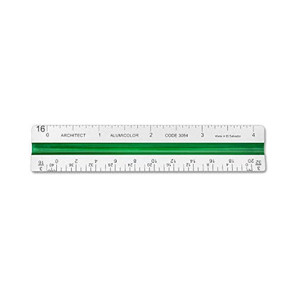 Alumicolor Aluminum Architect Color-Coded Solid Drafting Scale, 4IN, Silver - size: 4IN, style: Architect