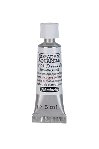 Schmincke - HORADAM® AQUARELL - finest artists' watercolours, Titanium opaque white - 5 ml - color: 101 titanium opaque white, size: 0.17 Fl Oz (Pack of 1)
