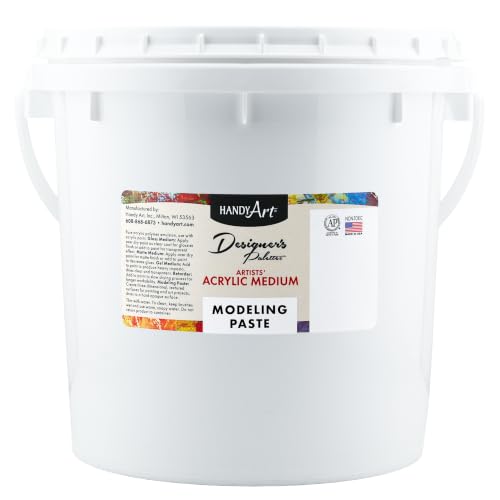 Handy Art Modeling Paste, 128 oz, Opaque White Finish, 3D Texture & Impasto - color: Modeling Paste, size: Gallon