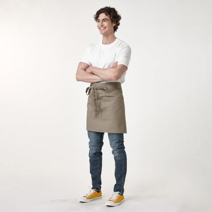 Waist Apron for Men Server Bistro Half 4251BY - color: Dark Khaki, size: 1 Pack
