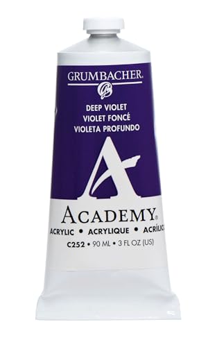 Grumbacher 90-ml Metal Tube Academy Acrylic Paint, Gloss, Deep Violet - color: Deep Violet, size: 3 Fl Oz (Pack of 1)