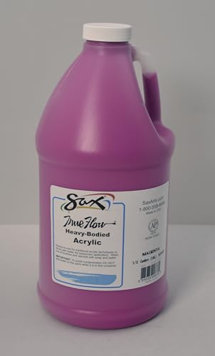 Sax True Flow Heavy Body Acrylic Paint, 1/2 Gallon, Magenta - 408508, 64 Fl Oz (Pack of 1) - color: Magenta