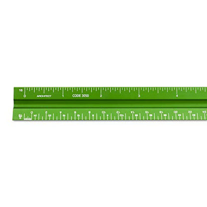 Alumicolor Aluminum Architect Solid Drafting Scale, 12IN, Green - color: Green, size: 12 Inch, style: Architect