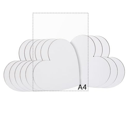 NBEADS 12 Pcs Heart Painting Canvas Panels, 5.9inch Blank Canvas Drawing Boards for Oil & Acrylic Painting Students Artist Hobby Painters and Beginners, 15x15cm - size: L.W: 6"×6"/Thi: 0.1"-Heart