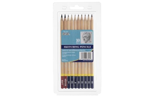 PRO ART 3077 10-Piece Dry Media Pencil Set,Black - style: Dry Media Pencils 10 Piece Set