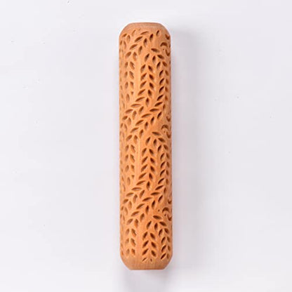 MKM Pottery Tools Wood Big Hand Rollers for Clay (BHR-103 Sweater Knit Stitch) - color: BHR-103 Sweater Knit Stitch