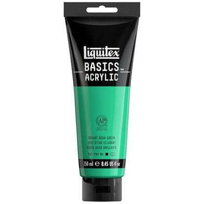 Liquitex BASICS Acrylic Paint, 8.5-oz Tube, Bright Aqua Green - color: Bright Aqua Green, size: 8.45 Fl Oz (Pack of 1)