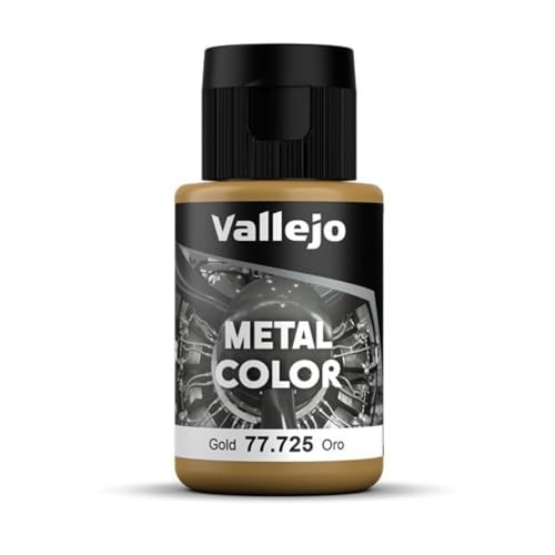 Vallejo - Metal Color | Gold 32 ml (1.08 fl.oz.) | Faithfully Reproduce Different Metallic Finishes - style: Gold 32 ml (1.08 fl.oz.)
